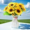 Artificial Sunflower 13 Head Realistic Fake Silk Flower Home Office Wedding Party Table Centerpiece Indoor Outdoor Faux Bloom Decoration
