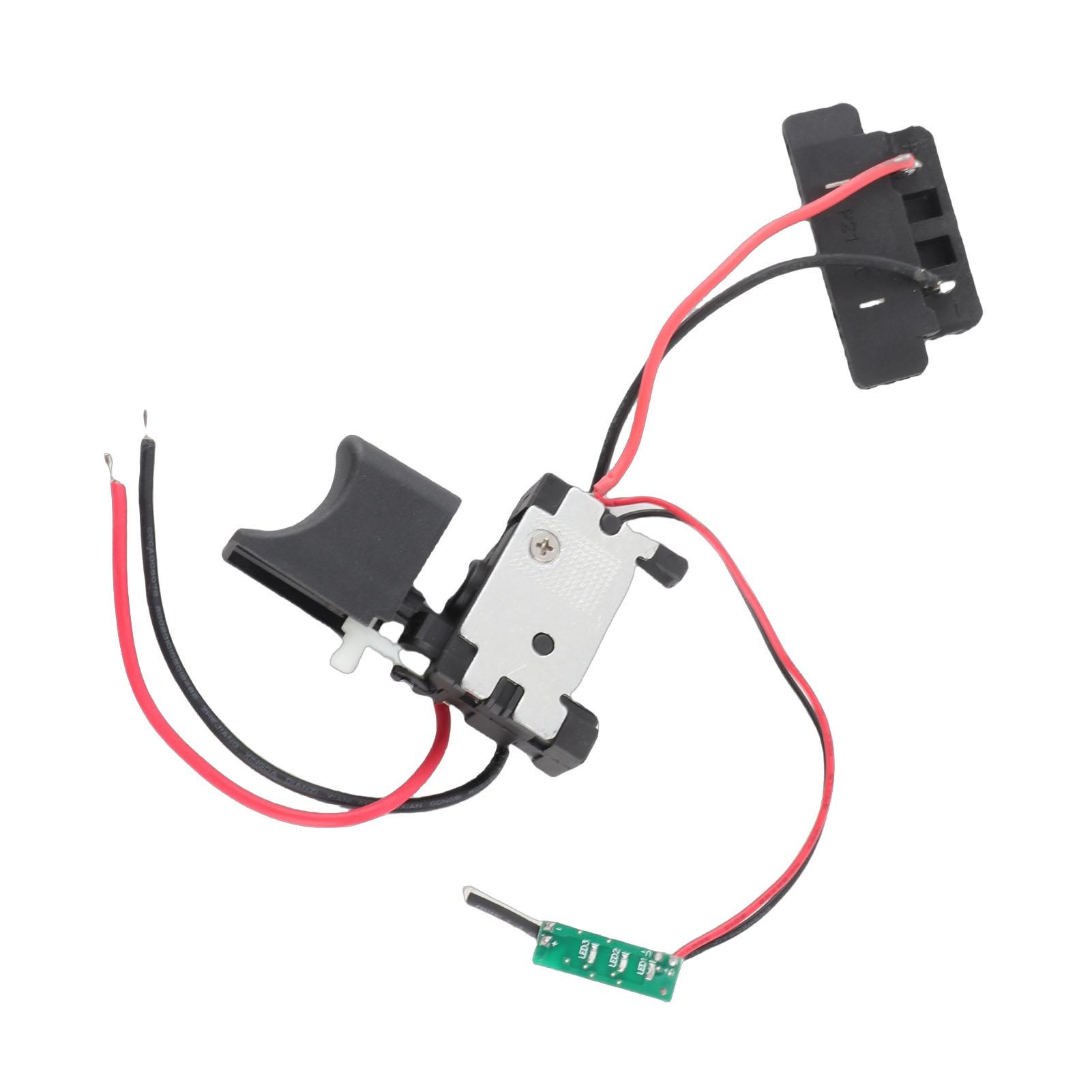 Interruptor de Gatillo para Taladro Eléctrico Universal Velocidad Ajustable Interruptor de Taladro Eléctrico con Luz para Herramienta Eléctrica 7.2‑24V