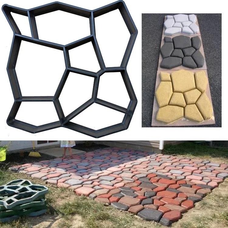 Garden Floor Paving Mold Park Decorations Stepping Stones Moulds DIY Garden Buildings Supply Reusable Cement Frame Brick Molds