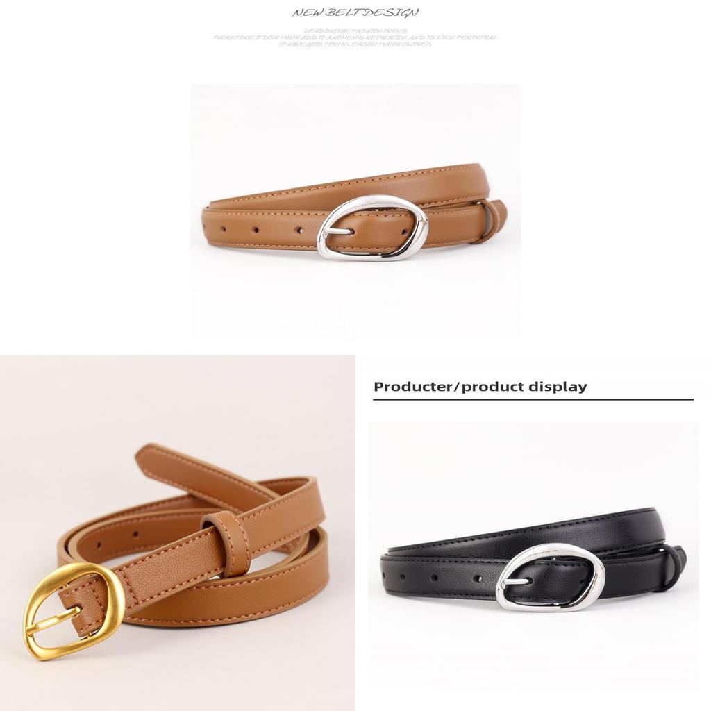 True Leather Womens Belt With Geometric Buckle For Casual Jeans Styling