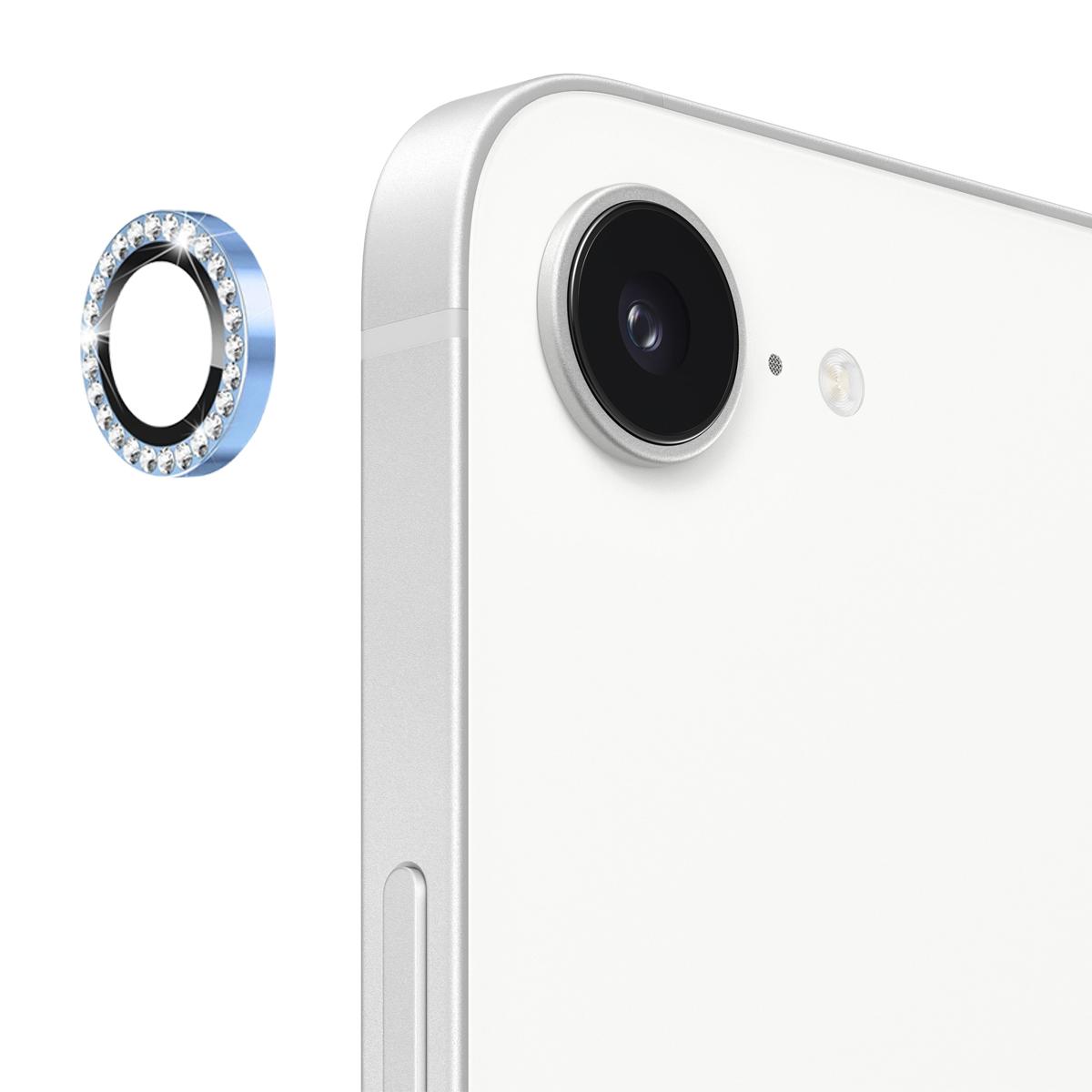 

For iPhone 16e Camera Lens Protector ENKAY HAT PRINCE Rhinestone Decor Rear Lens Film Sierra Blue