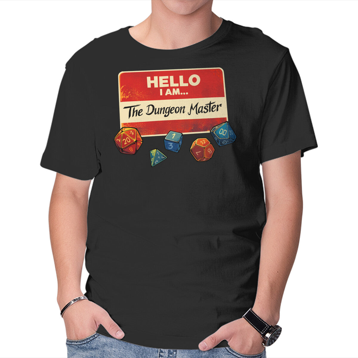 Unisex Crew Neck T-Shirt Hello I Am The Dungeon Master Graphic Short Sleeve Casual Tee XL