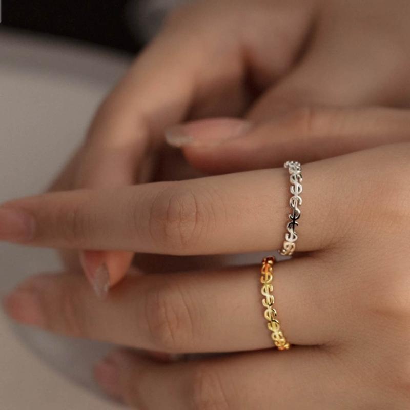 Vintage Hollow Lucky Ring Gold Silver Plated Coin Money Catcher Finger Rings