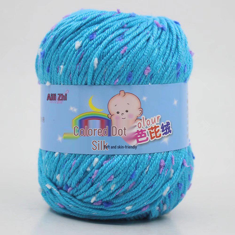 Pallina di Filato a Pois Colorati per Lavorazione a Maglia a Mano di Maglioni e Cardigan da Uomo e da Donna
