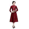 Plus Size Lace Cheongsam: Autumn/Winter Long Sleeve Dress for Retro Wedding or Celebratory Occasions