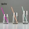 Smoothie Straws With Spoon 50/100Pcs Straw for Smoothie, 2 in 1 Disposable with Spoon, Plastic Slush Milkshake Bubble Tea Pink Orange Yellow Green
