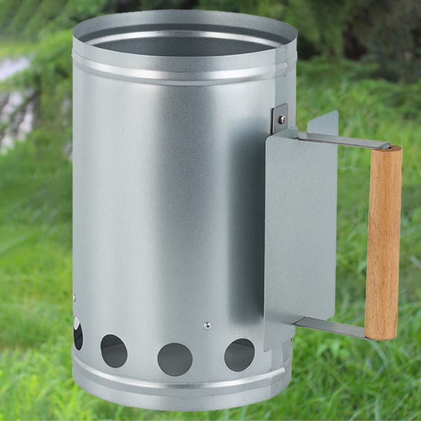 Cubo de Acero Inoxidable para Encendido de Carbón para Parrillas de Exterior
