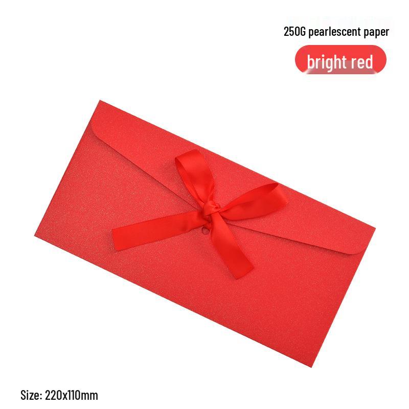 Ruban nacré Nœud Enveloppe Cadeau & Invitation avec Impression de Logo Personnalisé