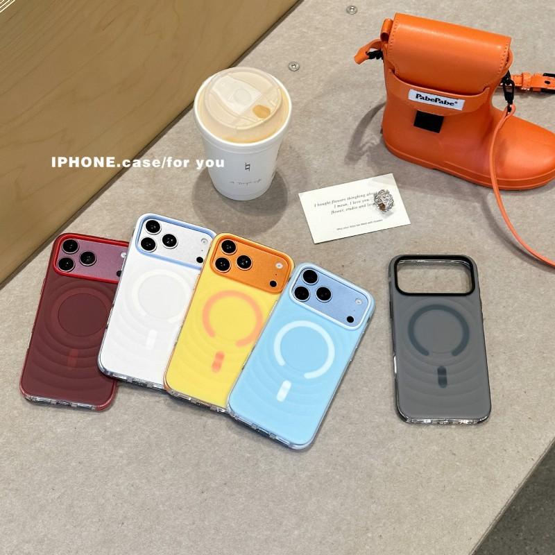 Magnetic Phone Case IPhone 18 Pro Max 17 With Macaron Wave Dual-Tone Edge Anti-Shock Full Cover