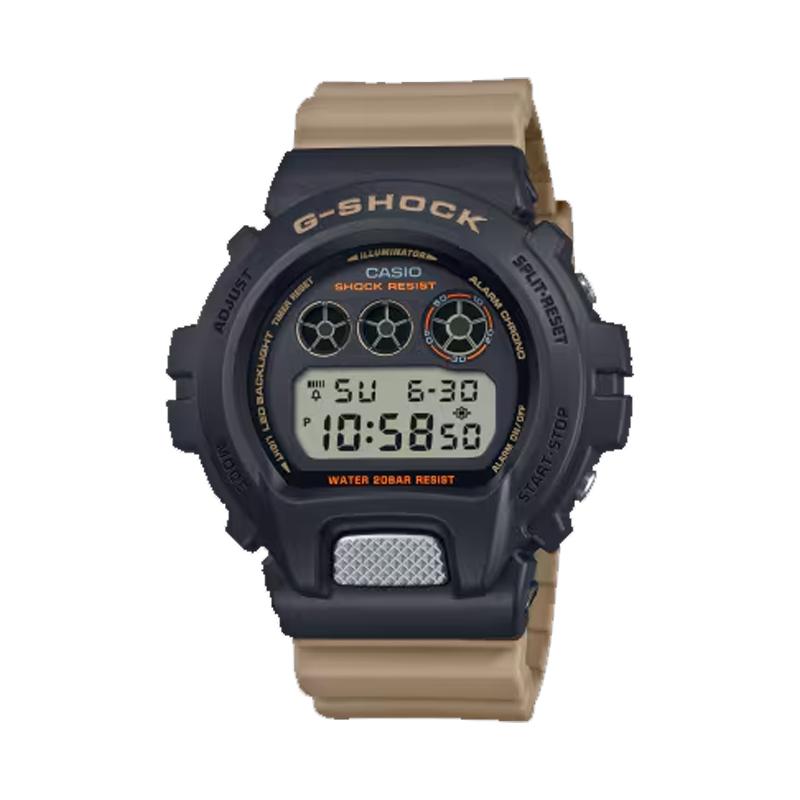 CASIO 200 meters waterproof Quartz resin strap 53.2*50mm men's watch black dial DW6900TU-1A5