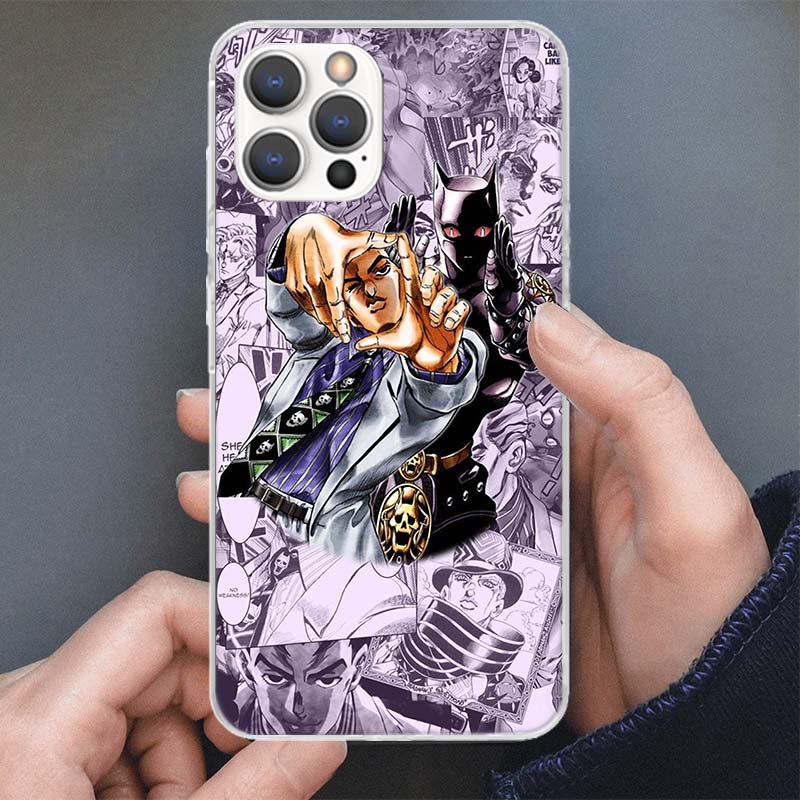Anime JoJo Killer Queen Phone Case For Apple iPhone 16 15 14 13 12 11 Pro Max Mini XS XR X 7 Plus 8 + SE Soft Silicone Print She