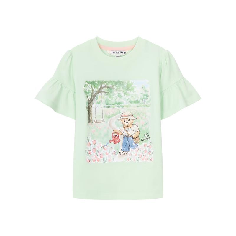 Teenie Weenie Kids Girls  Forest Print Flutter Sleeve T-Shirt 150