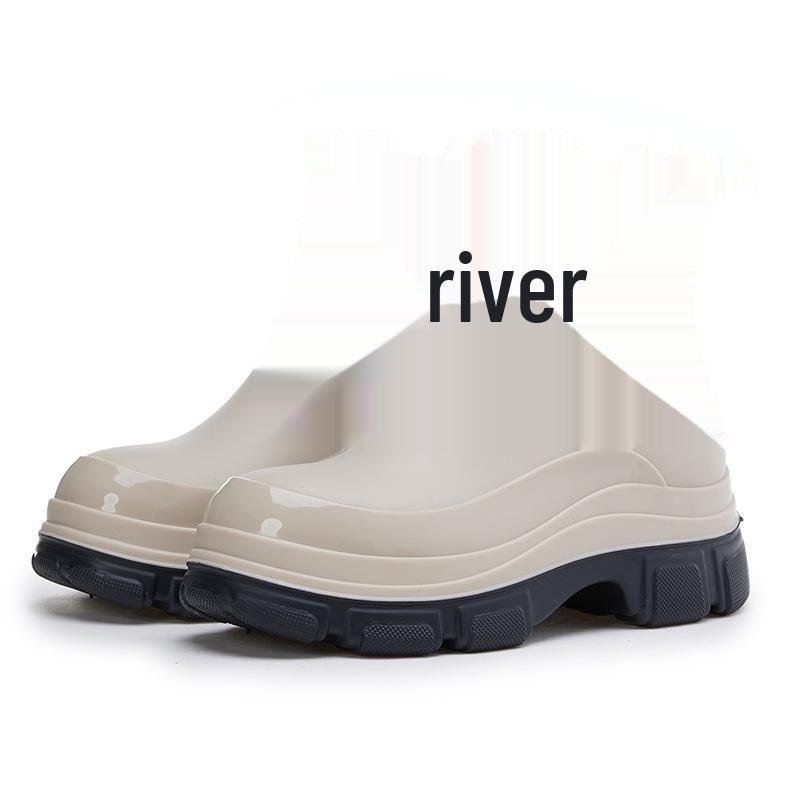 

Женские водонепроницаемые резиновые сапоги Chelsea — толстая подошва, нескользящая, эластичная, средней высоты, модная обувь для активного отдыха 41 хаки