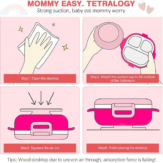 DOITOOL 3pcs Silicone Suction Plate Double Sided Suction Cups Silicone Utensil Rest Sucker Pads for Plate Silicone Grip Dish Suction Cup Plates Plate