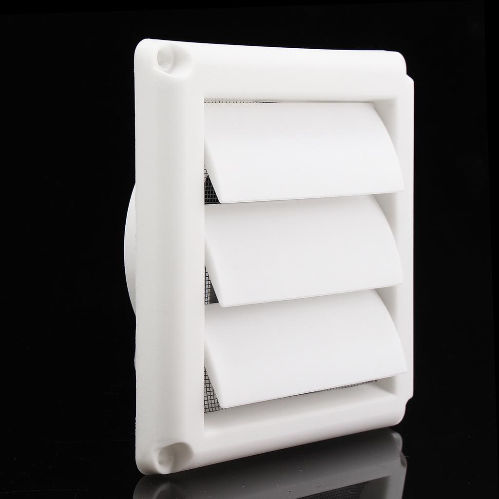 Asixx Plastic Wall Air Vent Grille Cover – 3 Flap Design With Built-In Fly Screen, 20 X 20 Cm, White, For Ceiling Openings, Ducting Vents, Supply/Exhaust Airflow