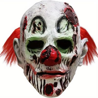 Clown Costume Latex Head, Funny Clown Mask, Haunted House Theme Costume Party, Prank Mask, Scary Evil Clown Mask Scary Face