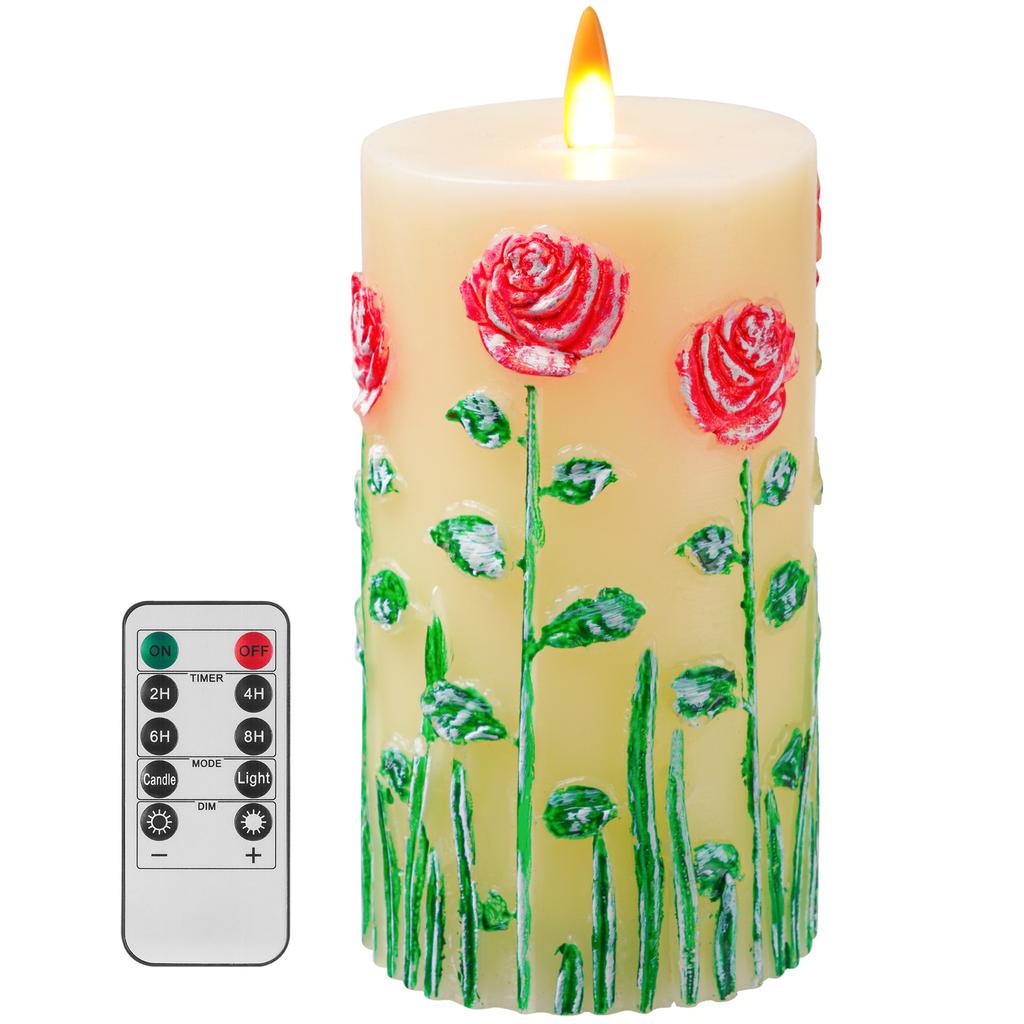 Embossed LED electronic candles, paraffin candles, flickering flames, wedding romantic confession, birthday romantic electronic