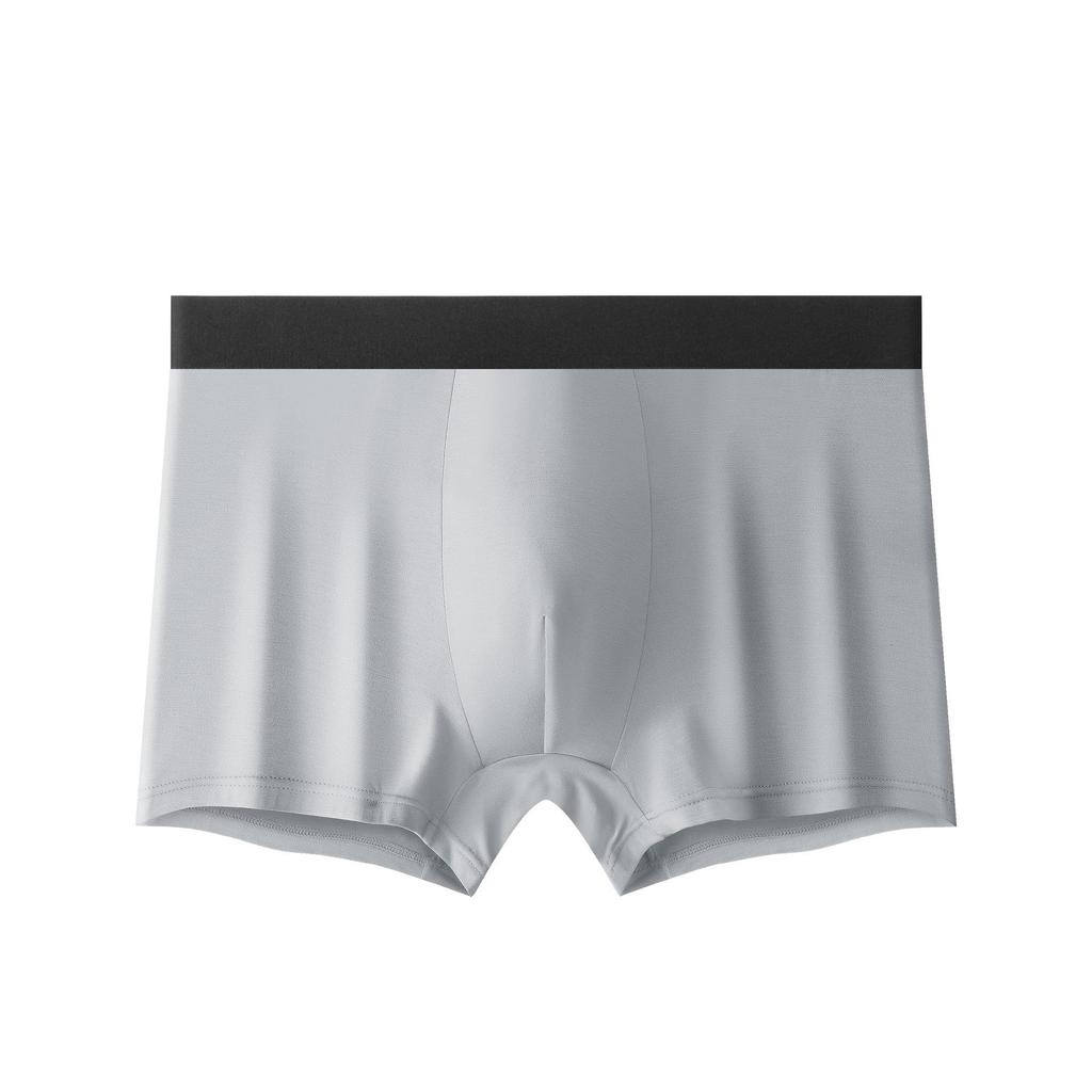 Men's Combed Cotton Boxer Briefs with Breathable Graphene Antibacterial Crotch – Large Size, Ultra-Comfortable.