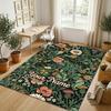 Floral Theme Soft Crystal Velvet Rug Custom Name & Text Print Non Slip Floor Rug for Bedroom Living Room