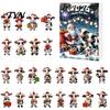 2026 Holiday Atmosphere Gift Set Christmas Cow Ornament Advent Calendar 2026, 24 Days 2D Acrylic Hanging Pendant Flat for Car Rearview Mirror