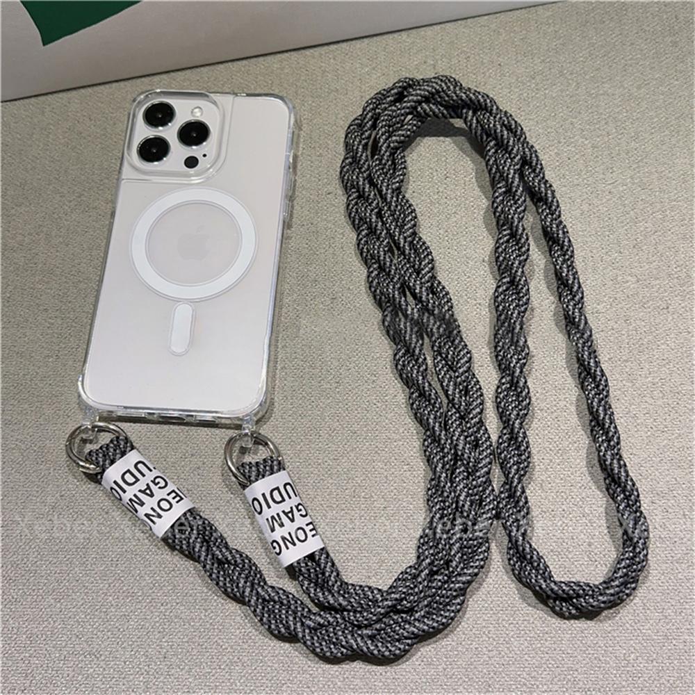 Crossbody Necklace Lanyard For Magsafe Magnetic Wireless Charging Case For iPhone 17 Air 16 15 11 12 13 14 Pro Max Clear Cover
