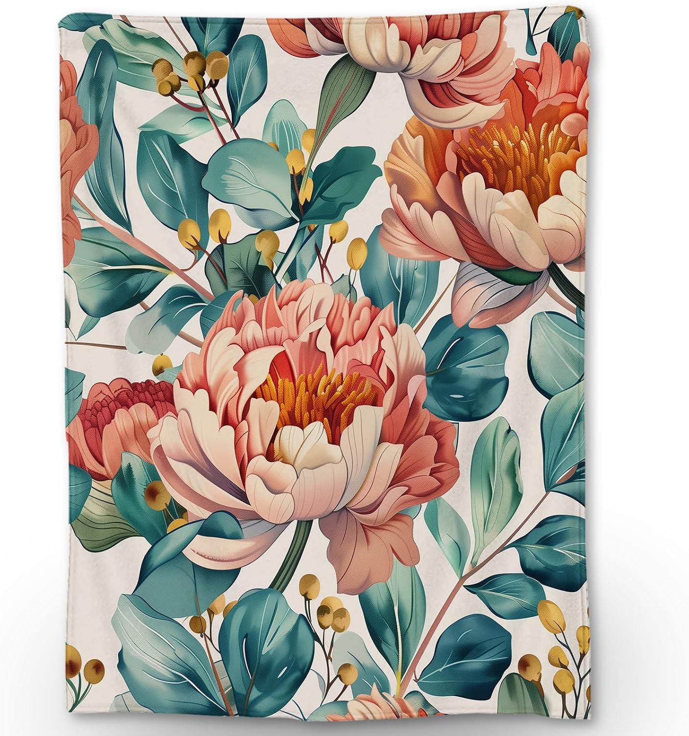 

Vibrant floral blanket-soft, comfortable and lightweight flannel blanket for sofa, bed and travel home decoration, all seasons 75x90cm