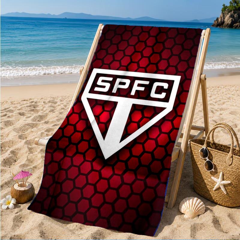 Pau-lo Fc Emblem Printed Microfiber Beach Towel, Soft And Absorbent, Quick-Dry, Ideal for Summer Travel, Beach Essential, Swimming Pool