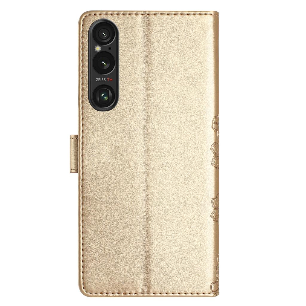 For Sony Xperia 1 VI Case Butterfly Flower Drop-Proof PU Leather Wallet Phone Cover
