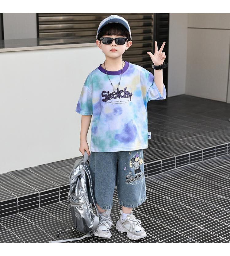 Boys' Summer Clothes 2026 New Summer Set, Stylish Children's Cool and Handsome Short Sleeved Summer Two-piece Set for Boys