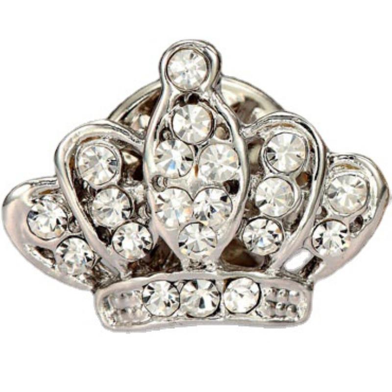 

Мини Брошь-Корона с Бриллиантами Креативные Ювелирные Аксессуары для Пары Мужские Женские Костюмы Рубашки Пуговицы Иглы для Воротника Броши серебряный