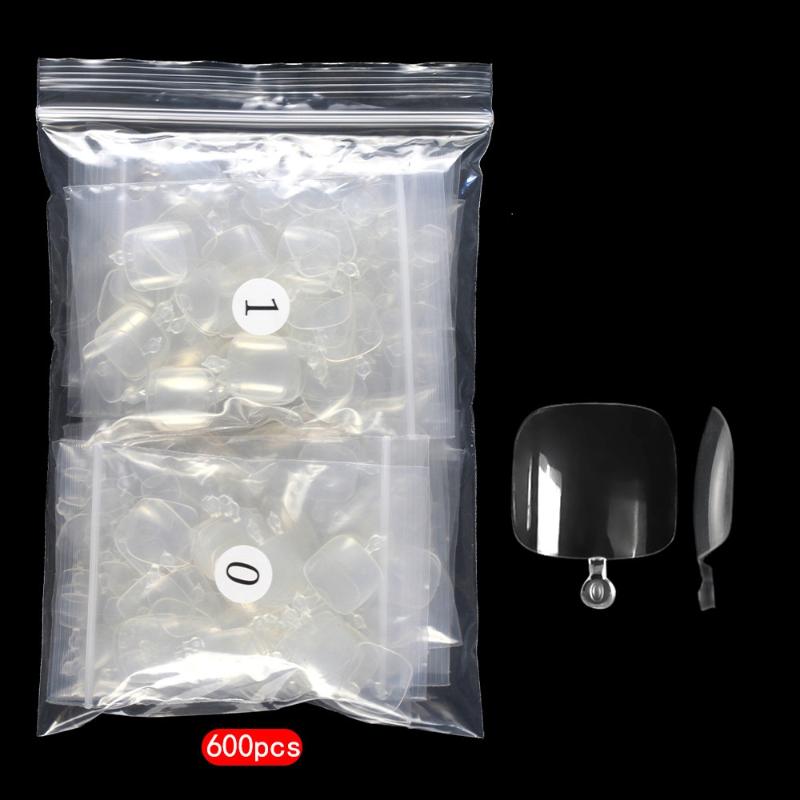 

600 шт. Накладные ногти на ногах Полное покрытие Искусственные Французские Короткие Ногти на ногах 12 размеров Для нейл-салонов DIY и Нейл-арта Советы для ногтей на ногах чистый