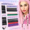 210 Clusters Of Thick 80D100D Single Cluster False Eyelash Set, Color Diy Segmented D-Curve Eyelashes