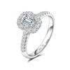 Diamond Ring Main Stone Size Sterling Silver Lab Diamond and Emerald Perfect for and Gift Wrapping Women's "One Promise" 0.5ct (0.65ct) - 9,