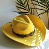 Wide Brim Cowboy Hats for Women Retro Cowboy Hat Men Jazz Hat Suede Top Hat Felt Fedora Hat Vintage Panama Sombrero Hombre