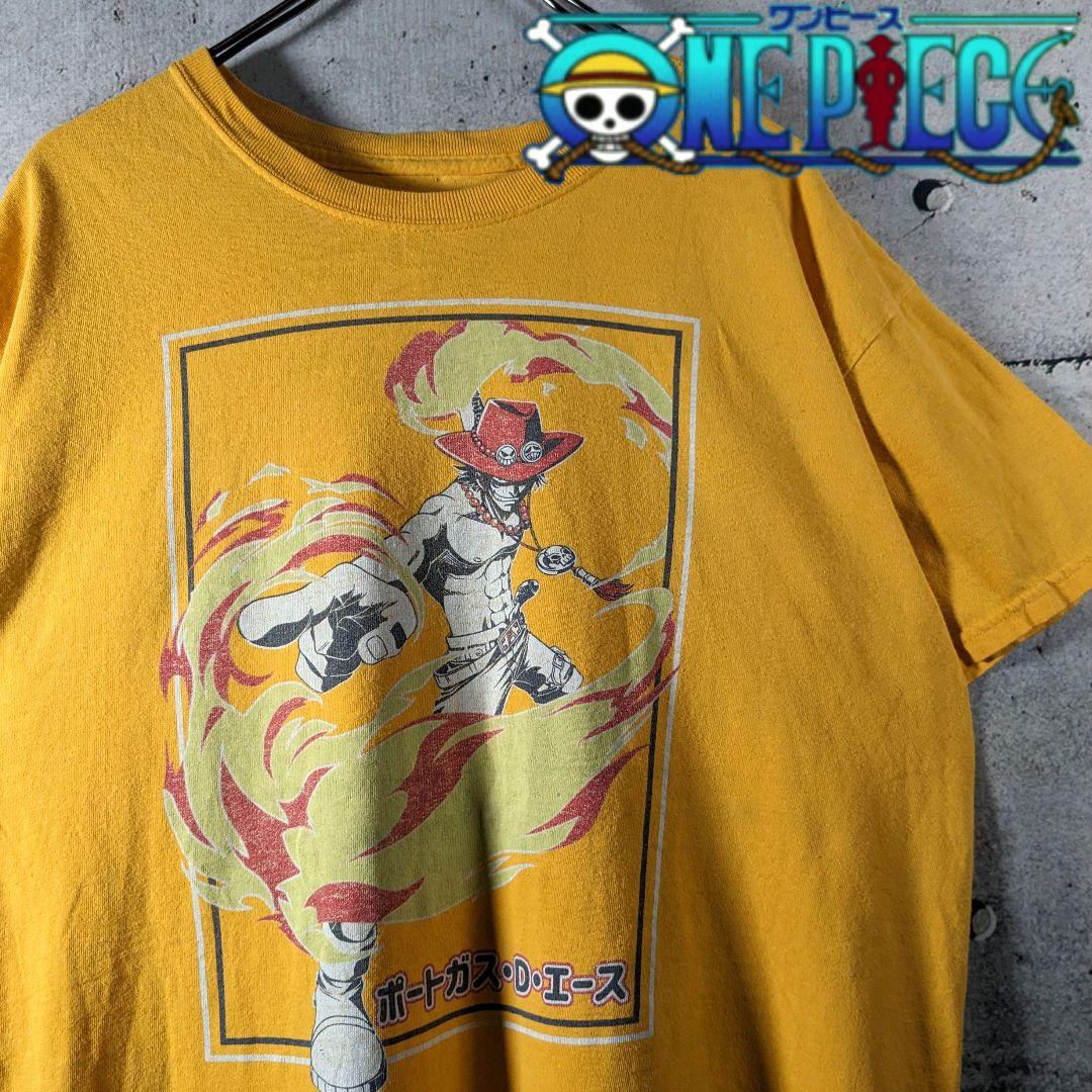 

[USED] Vintage ONE PIECE anime T-shirt Portgas D Ace print L