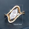 Fashion Gold Color Marquise Cut White Zircon Rings for Women Wedding Bands Fine Jewelry Gifts