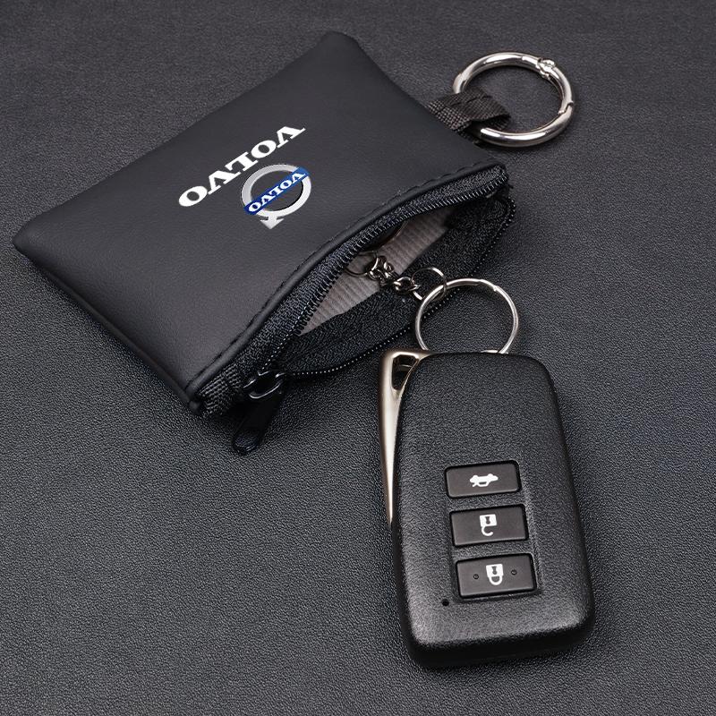 Car Key Storage Bag Leather Wallet Coin Purse For Volvo Rdesign XC90 XC40 XC60 V60 V70 V90 V40 V50 EC40 EX40 S80 S60 S90 C30 C70