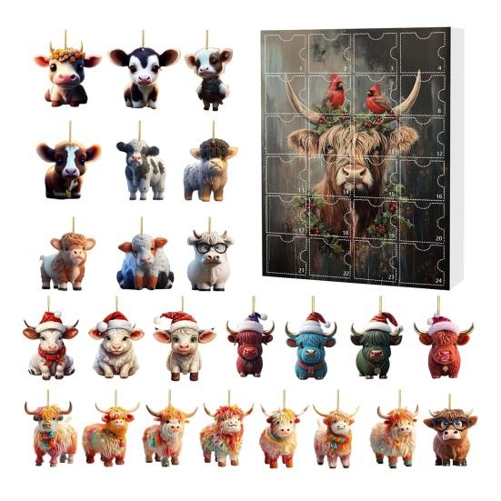2025 Christmas Advent Calendar 24 Days Funny Cow Countdown Box