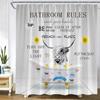 Bathroom Rules Animal Shower Curtains Sea Turtle Octopus Farm Cow Highland Cattle Sunflower Creative Bath Curtain Home Decor Set