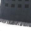 Pristine HERMES Stall Dot Design Large Shawl with Fringe Gray Cashmere Women Used
