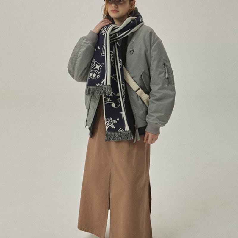 MAGOODGAN 9206 Jacquard Navy Muffler