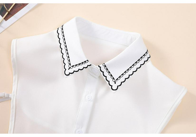 Embroidered Floral Fake Collar for Girls - Chinese Ethnic Style Winter Accessory for Sweaters