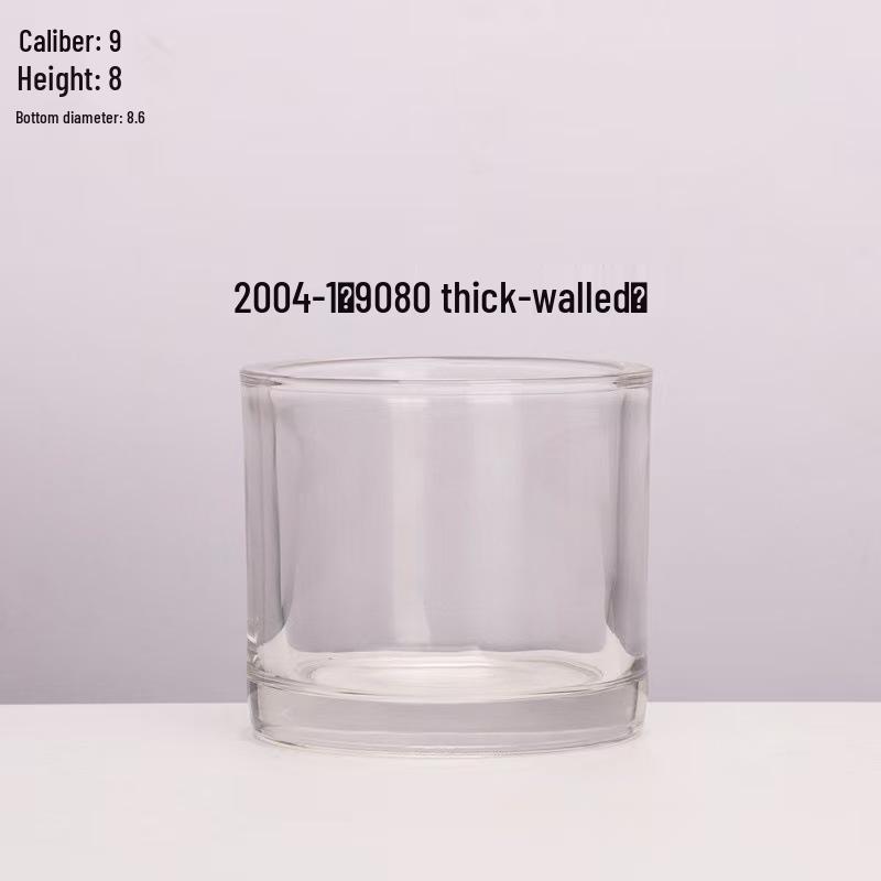 Thickened European Stripe Glass Candle Jar with Arched Bottom