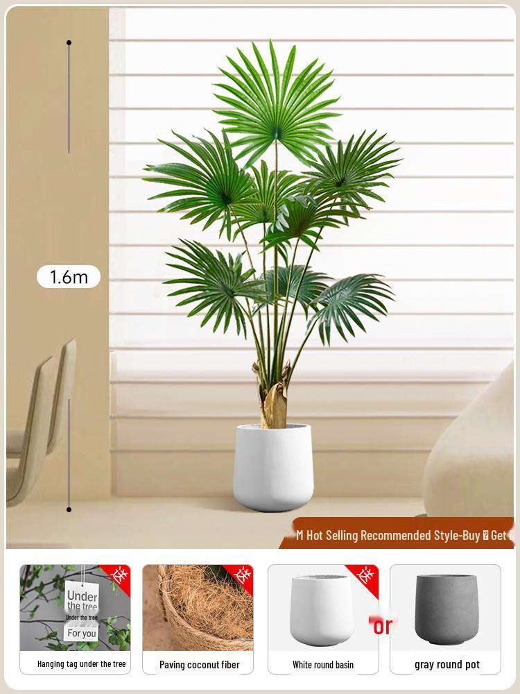 Large Luxury Faux Livistona Flower: Indoor Green Plant Floor Decoration