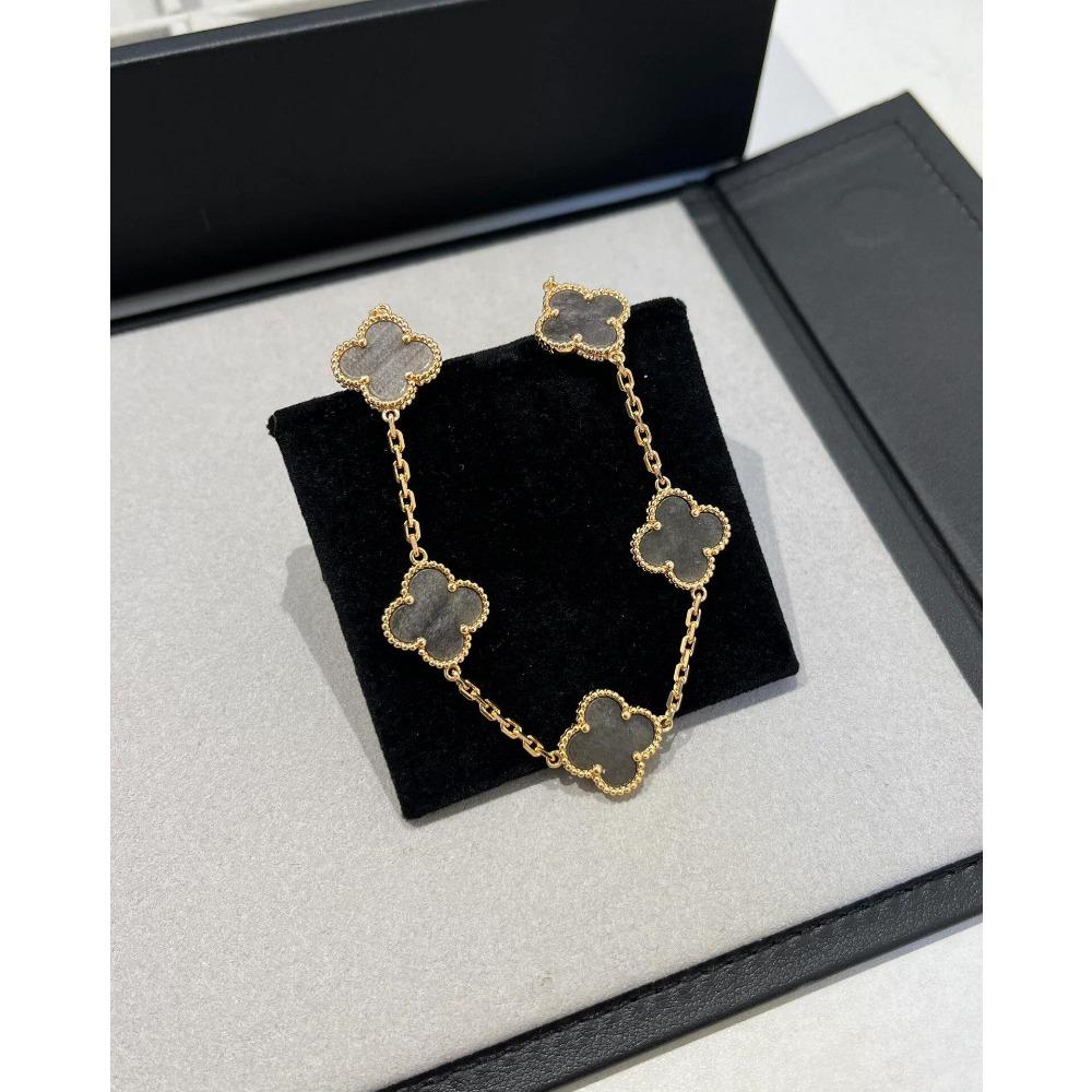 High-quality Version Clover Bracelet Five-flower Agate and Mother-of-pearl Bracelet Six-flower Laser-cut Chalcedony Jewelry/bangle