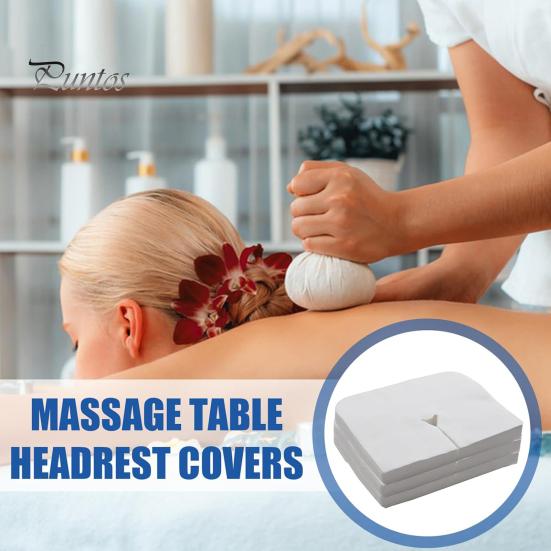 100Pcs Face Cradle Cover Disposable Massage Headrest Non-woven Cover Soft Portable Massage Table Chair SPA Bed Face Rest U-shaped Cover