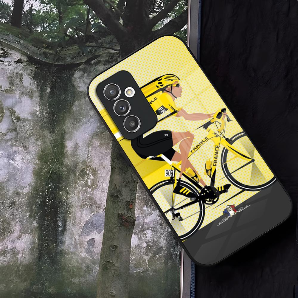 Bike Tour De France Phone Case Glass For Samsung Galaxy S24 S25 S22 S20 S23 S21 Ultra Fe Plus A16 A34 A54 A24 A52 A53 Coque