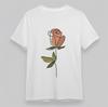 Women's Plus Size Classic T-Shirt Minimalist Pink Rose Line Art 100% Cotton Tee