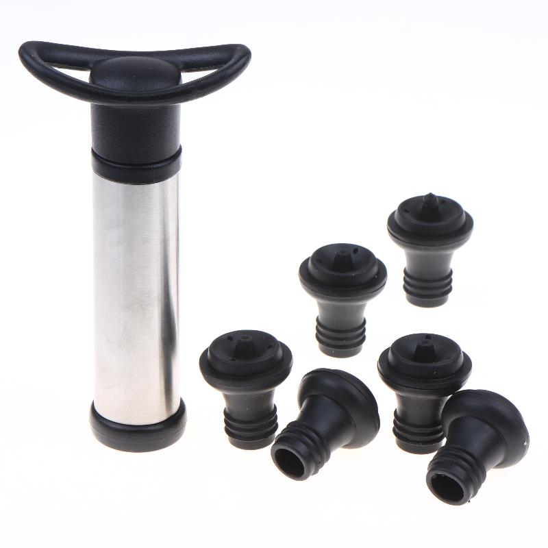 Vacuum Pump Preserver Wine Saver Set Vacuum Wine Stoppers For White / Beer Wine Zinc Alloy Keep Wine Fresh