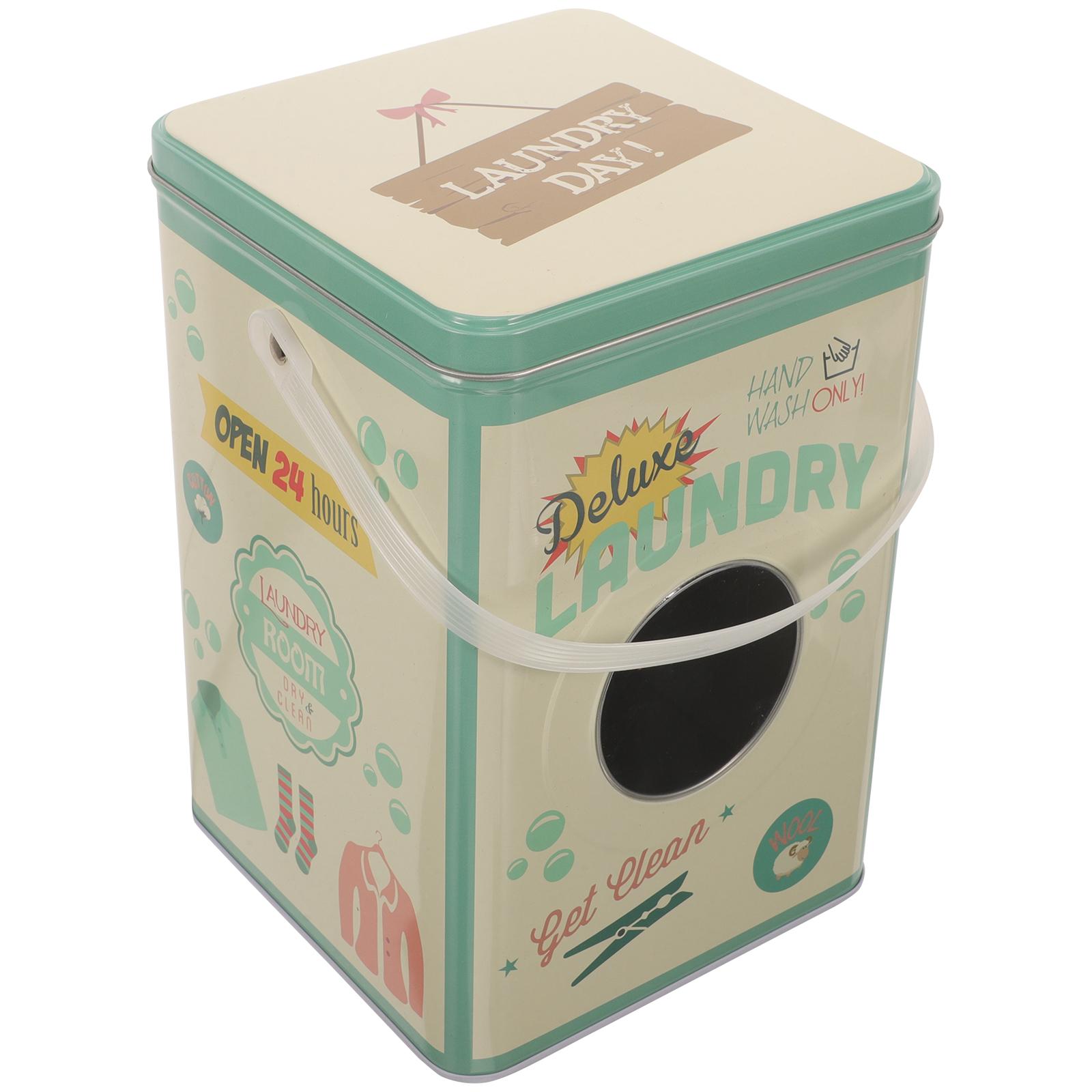 Large Capacity Laundry Powder Container Storage Boxes Detergent Dispenser Scent Beads Holder Washing Powder Bucket Containers 22.30X15.20X15.20CM